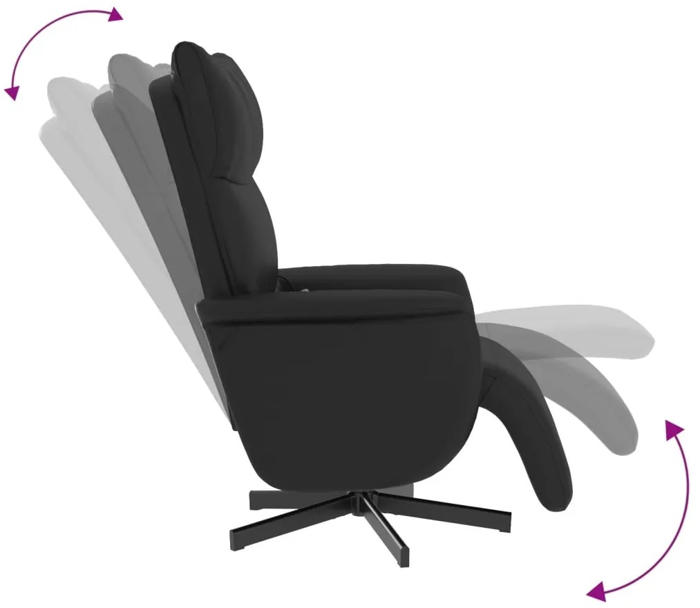 Cadeira massagens reclinável c/apoio pés couro artificial preto