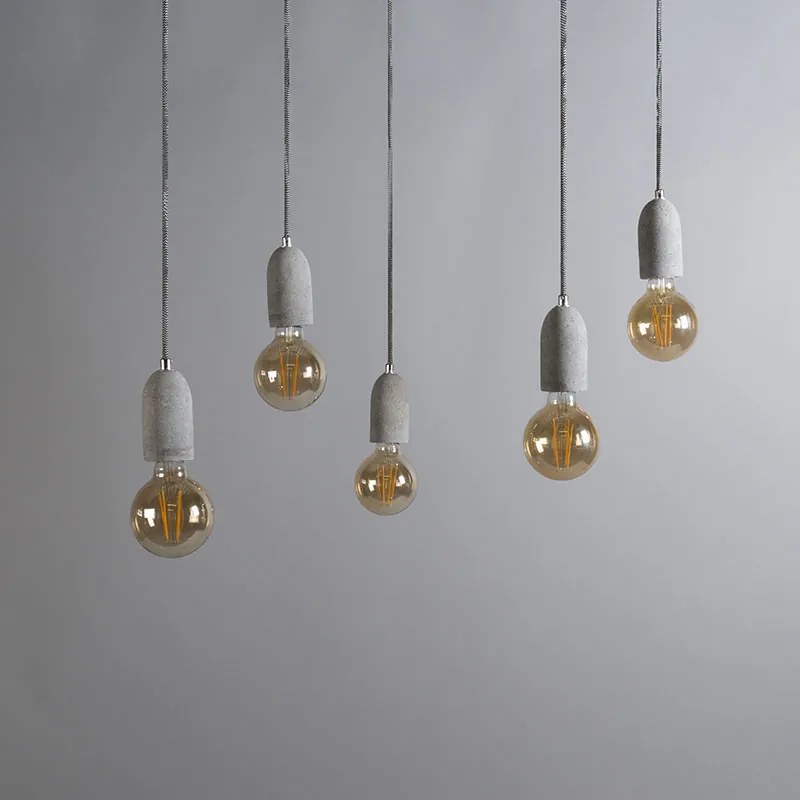 Candeeiro de suspensão industrial cinzento em betão - Cava 5