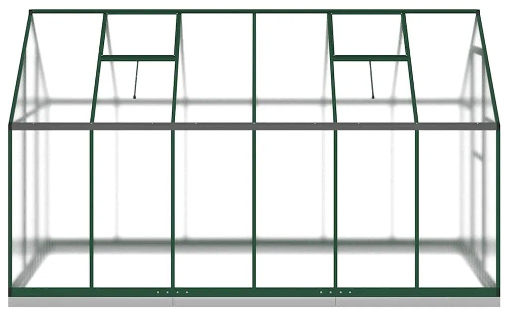 Estufa com estrutura base 334x169x202 cm alumínio verde