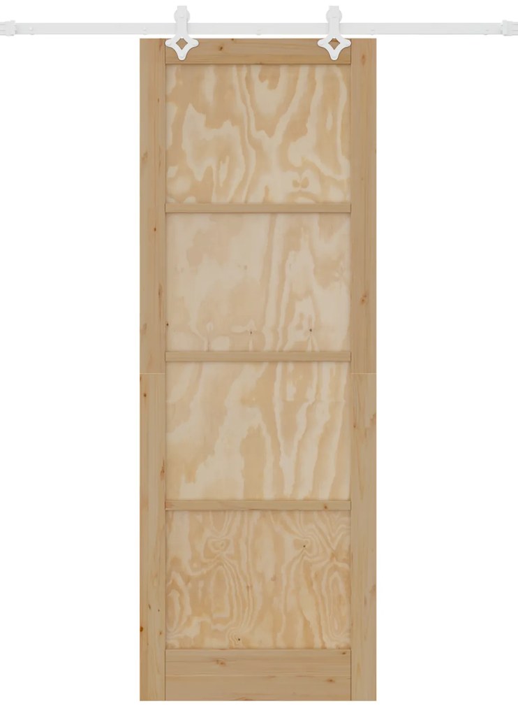 Porta Deslizante vidaXL com Conjunto de Ferragens 83x232 cm Madeira de