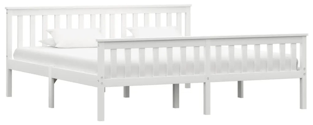 vidaXL Estrutura de cama em pinho maciço 180x200 cm branco