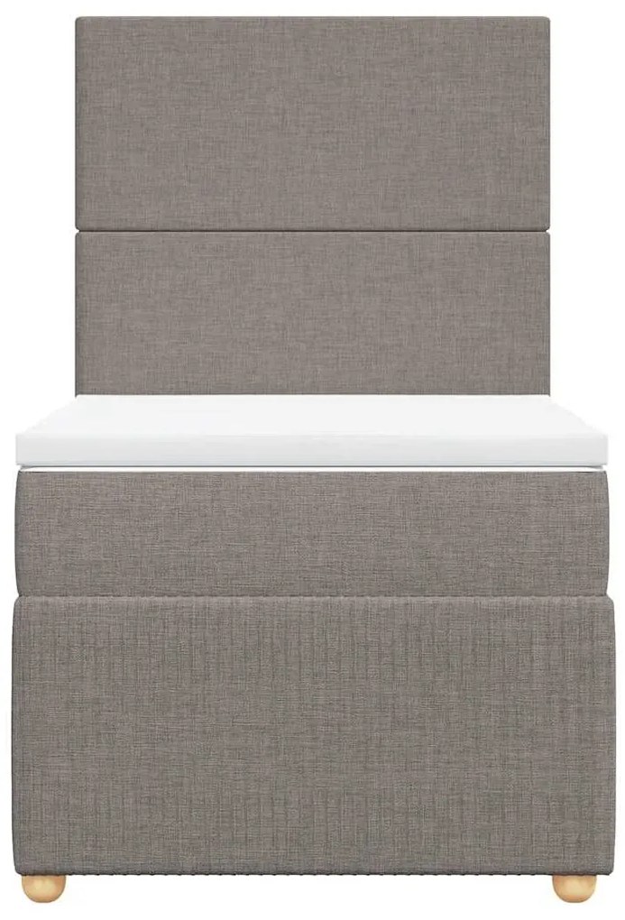 Cama com molas/colchão 100x200 cm tecido cinza-acastanhado