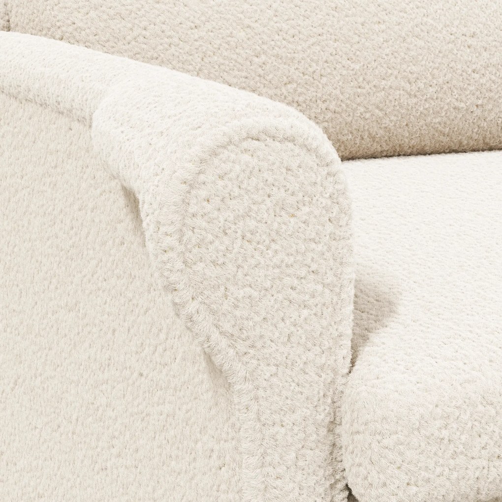 Poltrona Ergonómica Creme Tecido, Madeira Padrão Ergonómica