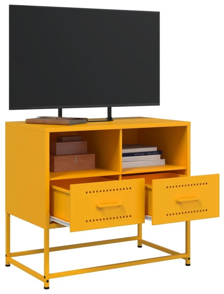 Móvel de TV 68x39x60,5 cm aço amarelo mostarda