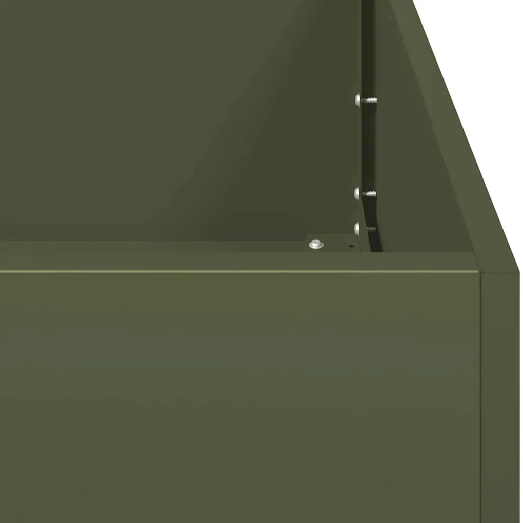 Vaso floreira 40x80x80 cm aço verde azeitona