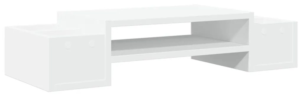 Suporte para monitor c/ arrumação derivados de madeira branco