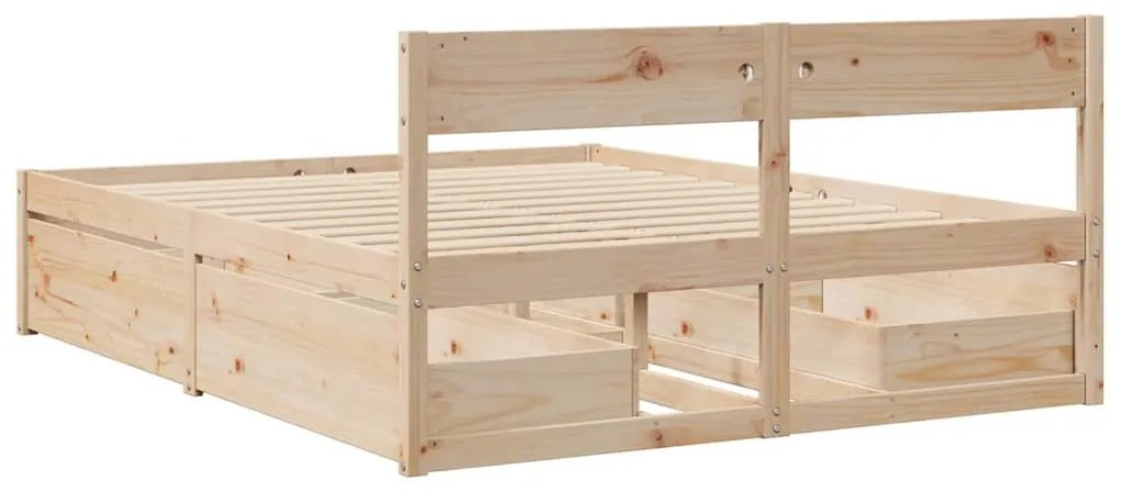 Cama sem colchão 140x200 cm madeira de pinho maciça