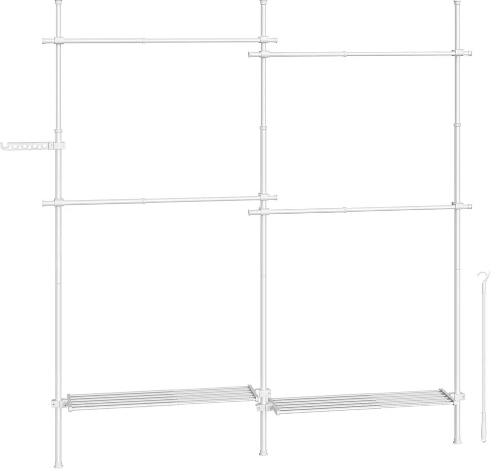 Guarda roupa aberto 33,5 x (162-238) x (208-310) cm branco