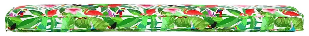 Almofadas de Paletes para Banco 2 pcs Selva Tropical 200x40x8 cm Tecid