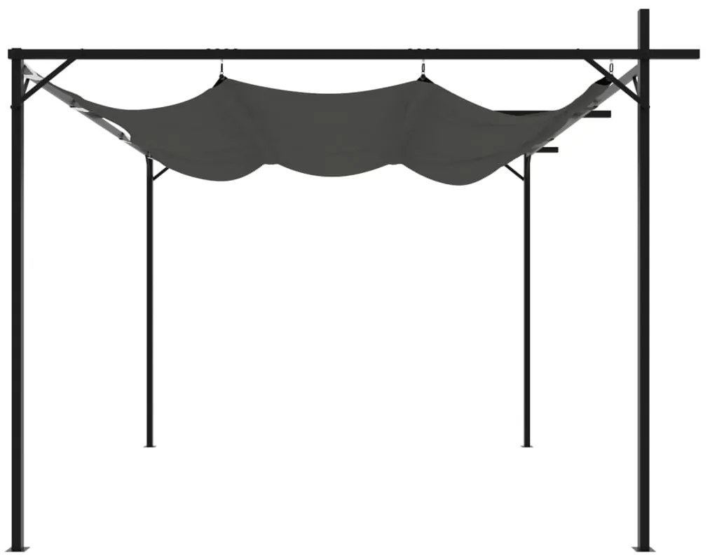 Pérgola com toldo retrátil 295x292x230 cm cor antracite