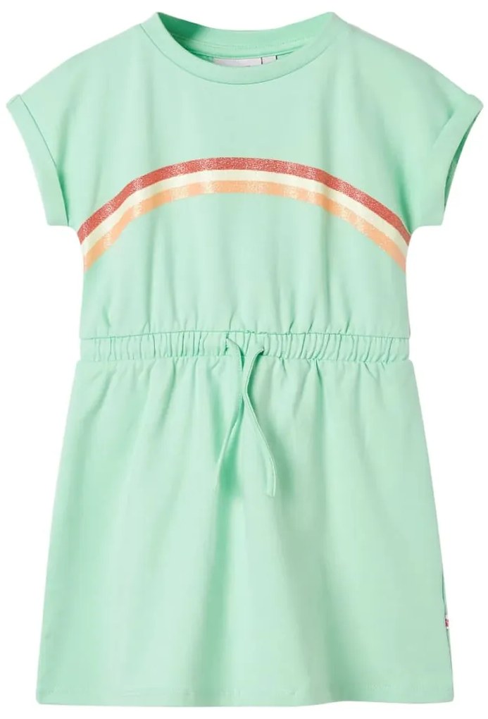 Vestido de criança com cordão verde brilhante 116