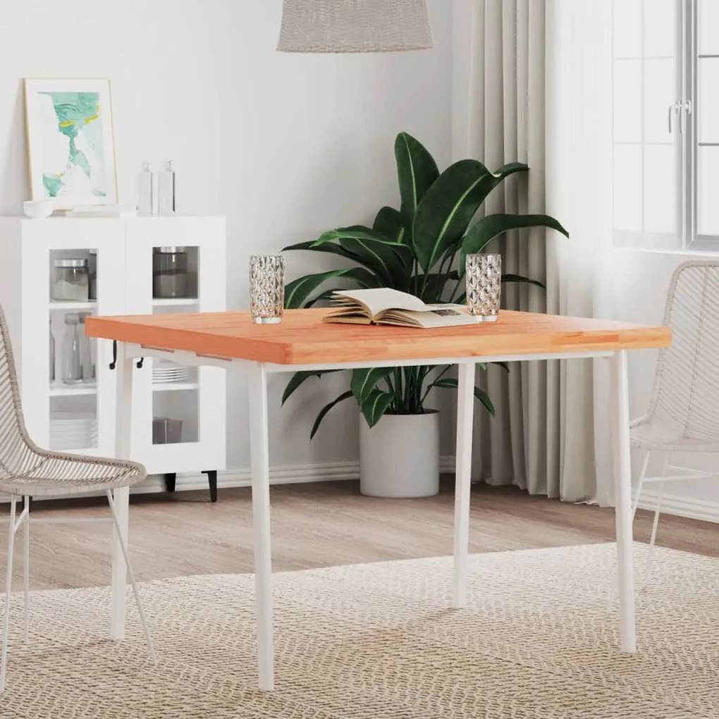vidaXL Tampo de mesa quadrado 90x90x4 cm madeira de faia maciça