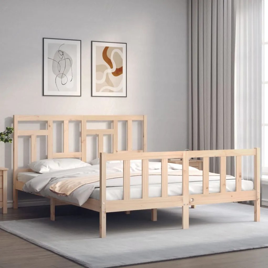 Cama sem colchão 160x200 cm madeira de pinho maciça