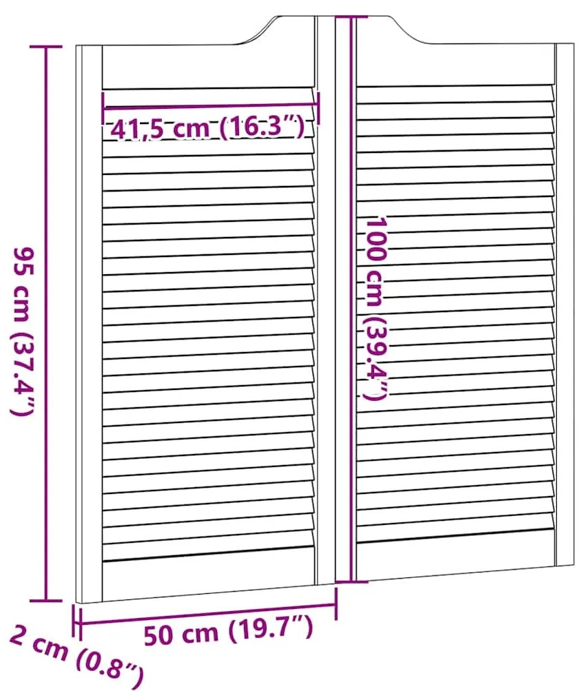 Portas de batente design de persiana 2-Par pinho maciço