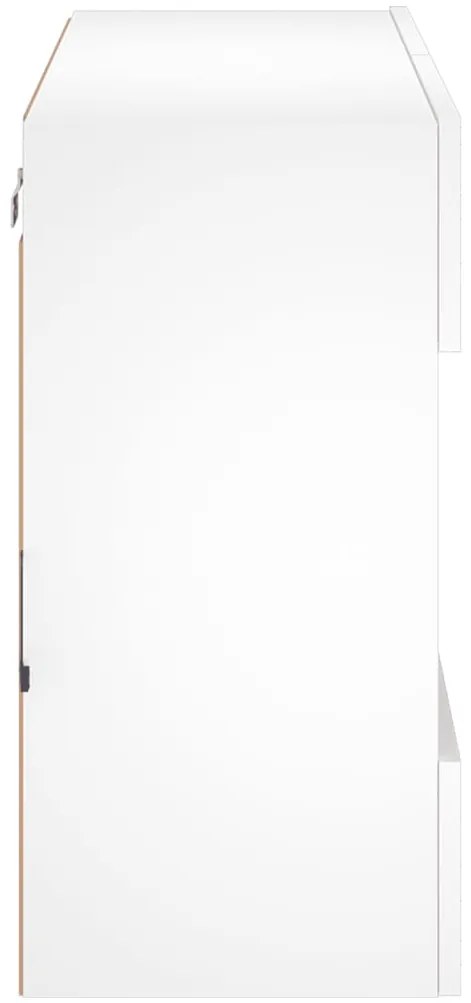Móvel de parede para TV com luzes LED 78,5x30x60,5 cm branco