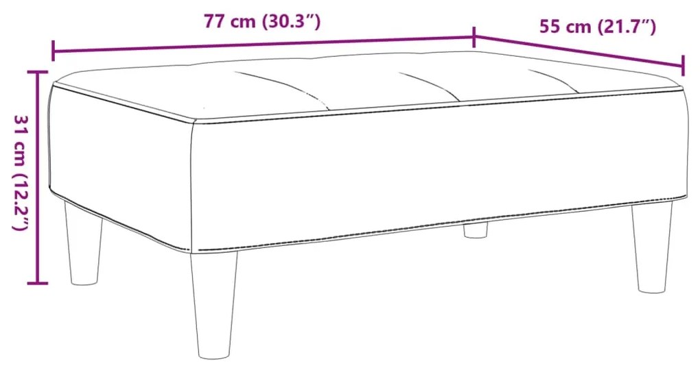 Apoio de pés 77x55x31 cm veludo cinzento-escuro