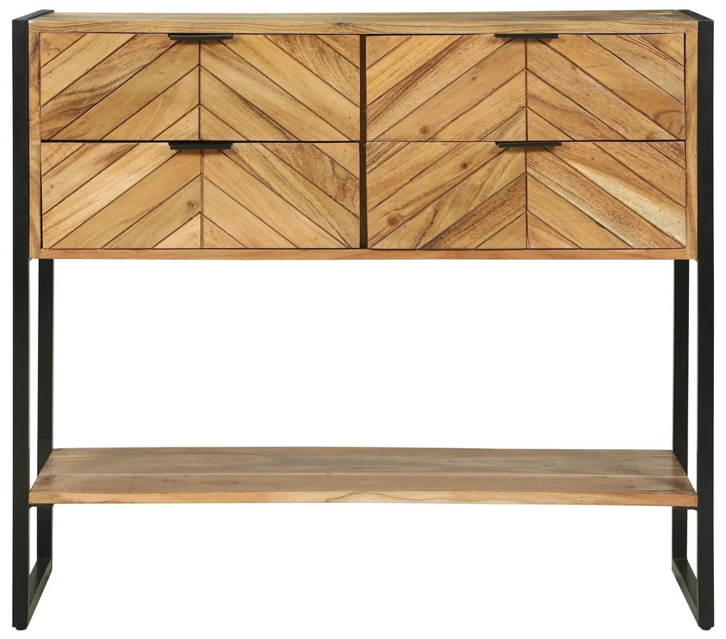 Mesa de Consola 90x35x80 cm Madeira Sólida Acácia