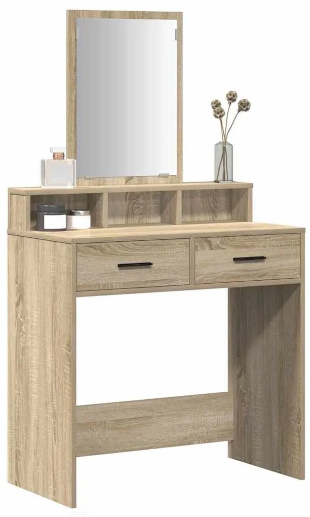 Mesa de maquilhagem vidaXL com gavetas em Carvalho Sonoma 79x41x140 cm