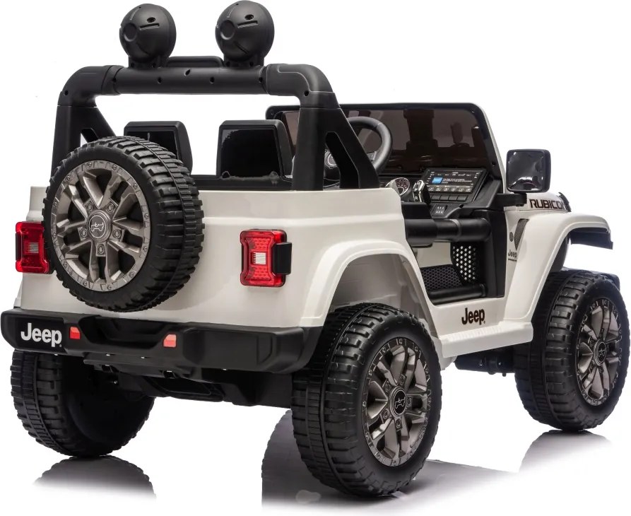 JIPE elétrico para Crianças Jeep Wrangler Rubicon LIFT  24V 4x4, Rodas de espuma EVA Branco