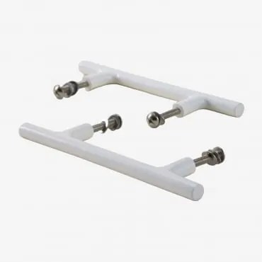 [*]pack De 2 Puxadores 14 Cm Em Ferro Daneriel Branco Brilhante - Sklum