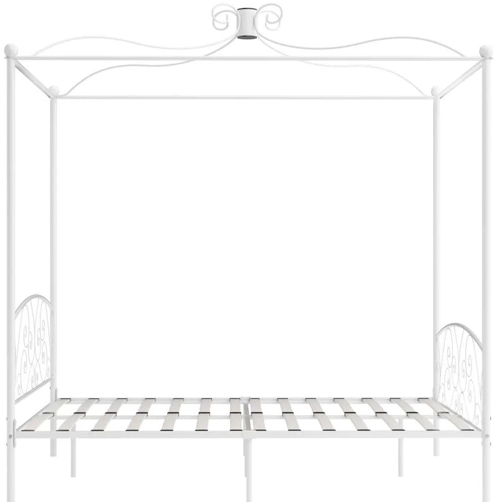 Estrutura de cama com dossel metal 180x200 cm branco
