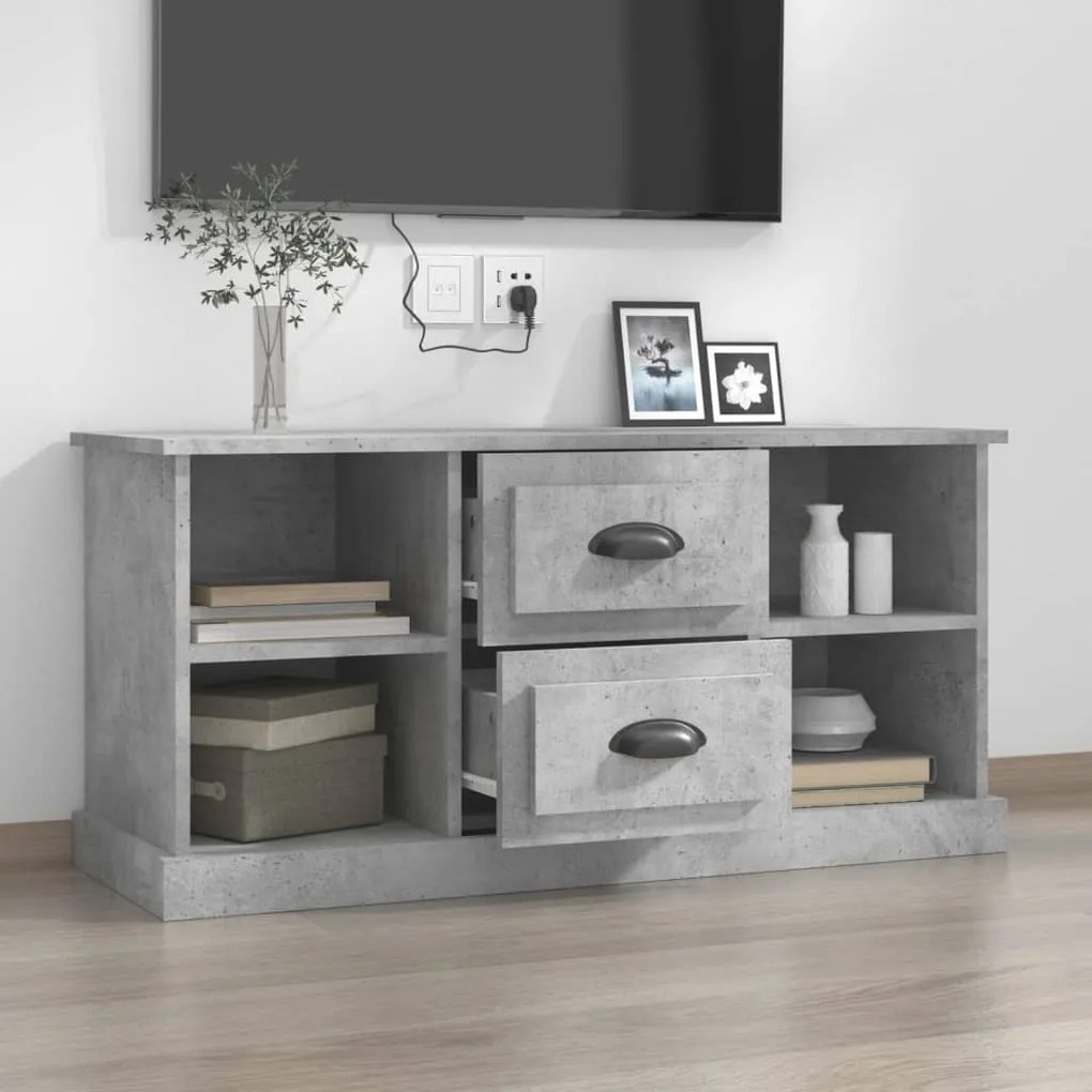 Móvel TV 99,5x35,5x48 cm derivados de madeira cinzento cimento