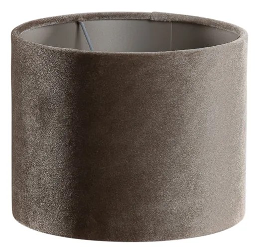 Abajur de veludo taupe redondo 18/18/14