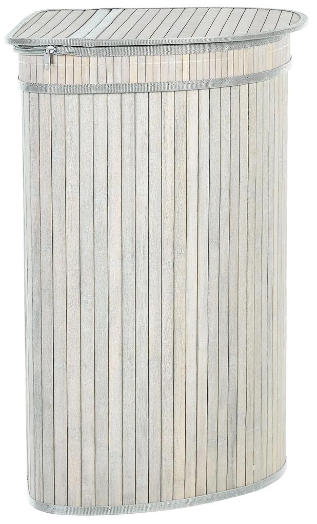 Cesto em madeira de bambu cinzenta 60 cm BADULLA Beliani
