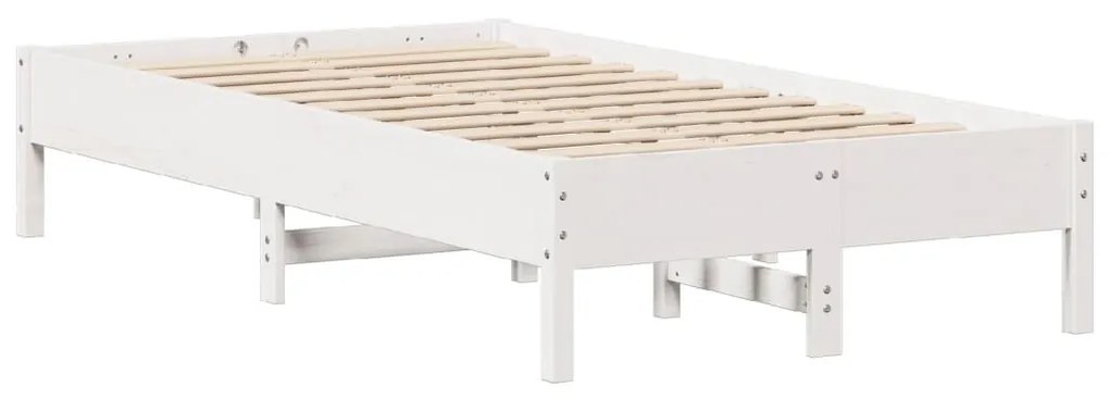 Cama sem colchão 120x200 cm madeira de pinho maciça branco