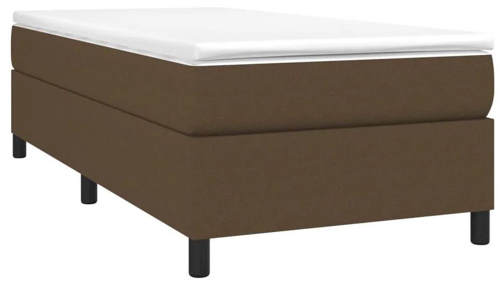 Estrutura de cama 90x190 cm tecido castanho-escuro