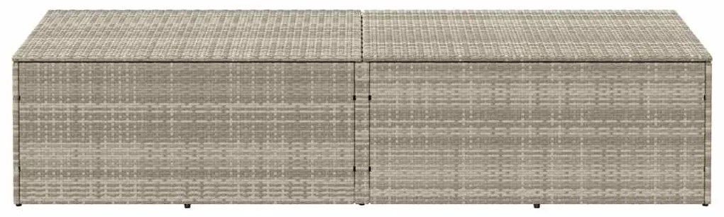 Caixa de arrumação p/ jardim 220x50x58 cm vime PE cinza-claro