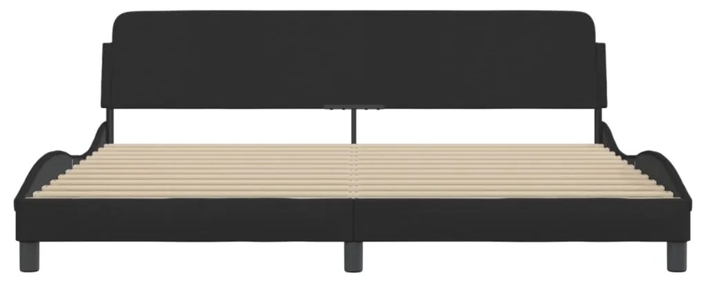 Estrutura de cama sem colchão 200x200 cm tecido preto