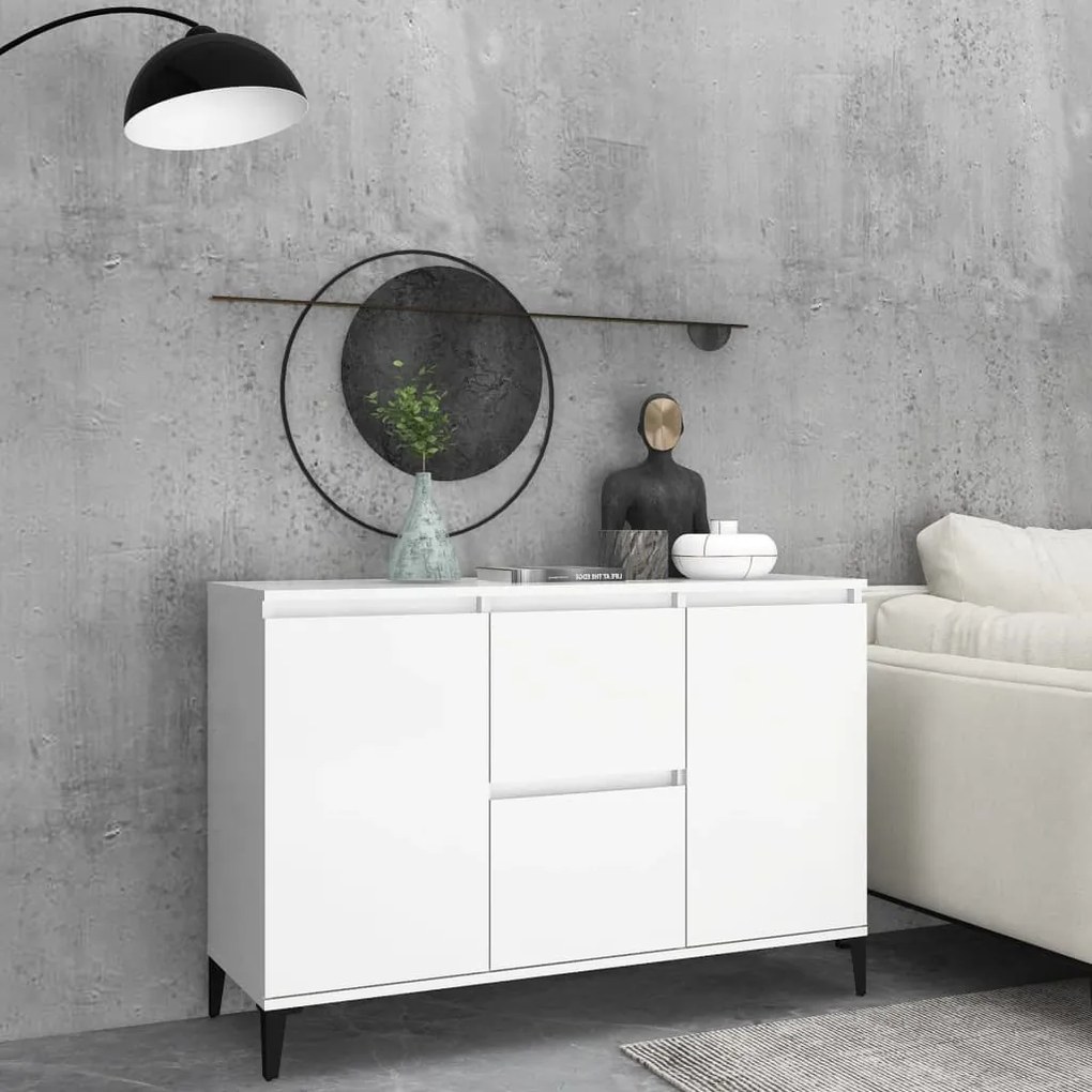 806112 vidaXL Aparador 104x35x70 cm contraplacado branco
