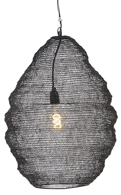 Candeeiro de suspensão oriental preto 45 cm - Nidum L Oriental