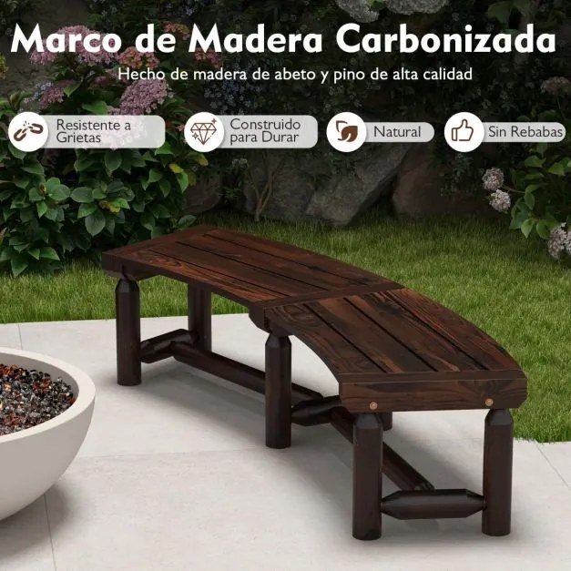 Banco de jardim exterior para 2 pessoas de madeira rústica para 2 pessoas Capacidade de carga 325 kg 139 x 36 x 41 cm Castanho