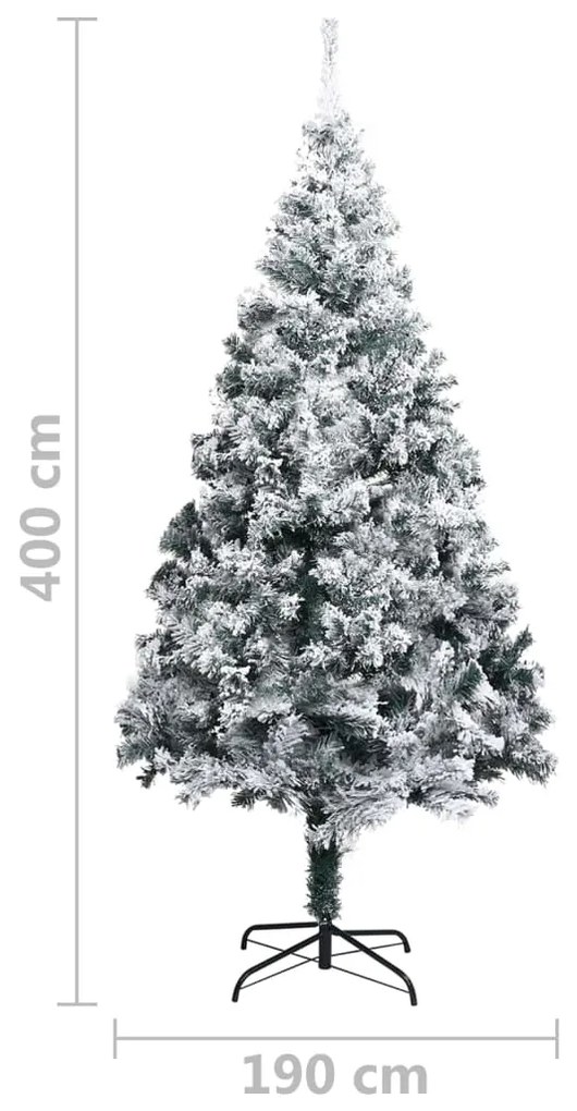 Árvore de Natal artificial com flocos de neve 400 cm PVC verde