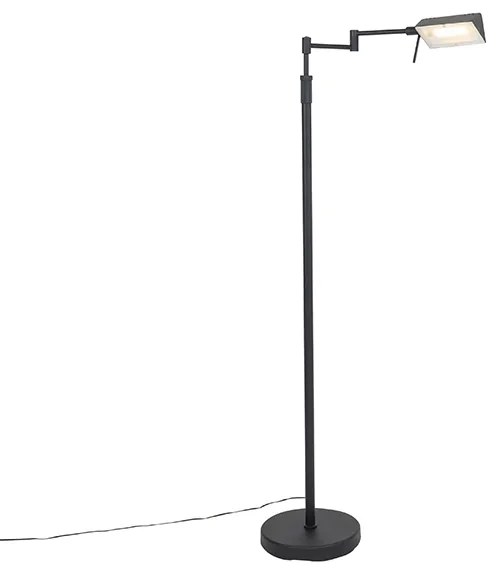 Candeeiro de pé design preto com LED e dimmer tátil - Notia