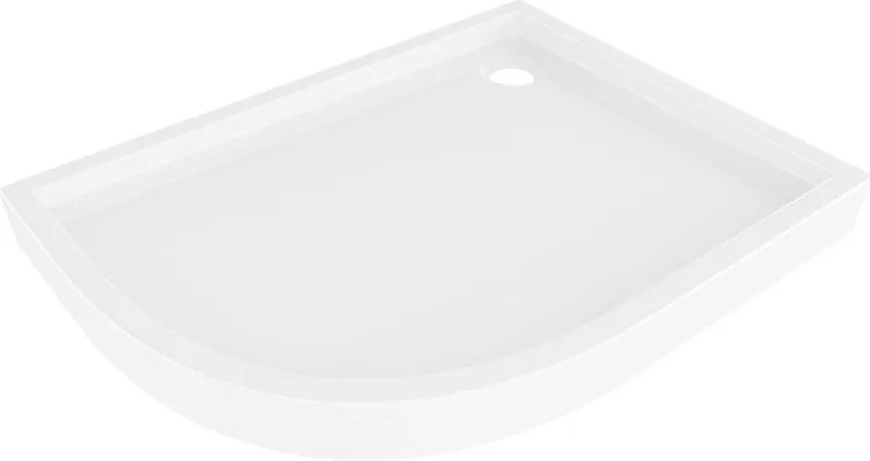 Mexen Flow+ base de duche semicircular assimétrica direita 100 x 90 cm, branco brilhante - 46Q109010RH