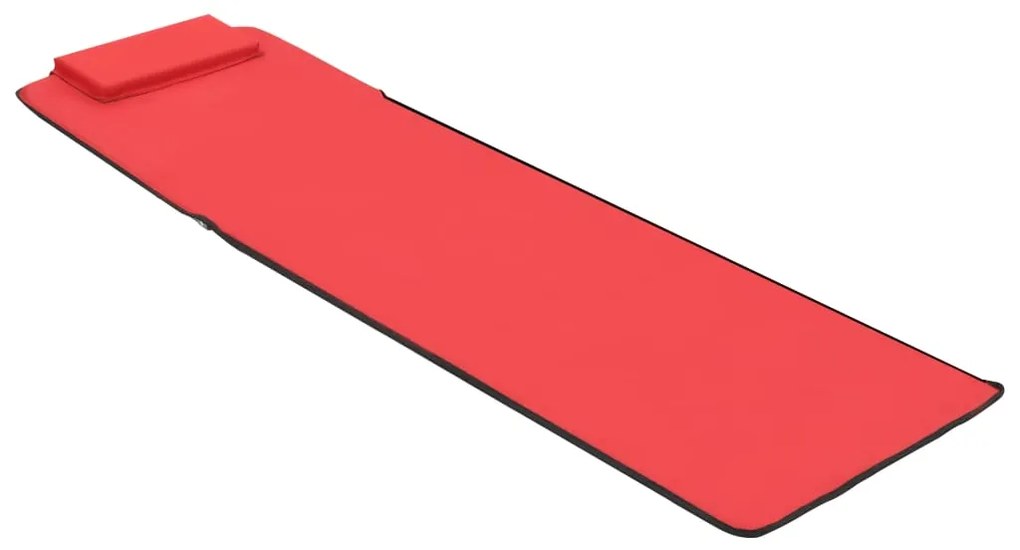 Colchões de praia dobráveis 2 pcs aço e tecido vermelho