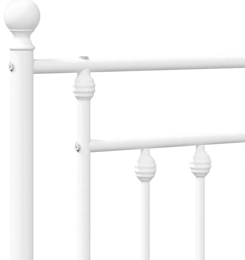 Estrutura de cama com cabeceira e pés 100x190 cm metal branco
