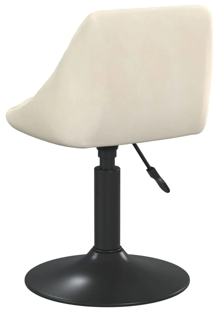 Cadeiras de jantar giratórias 6 pcs veludo cor creme