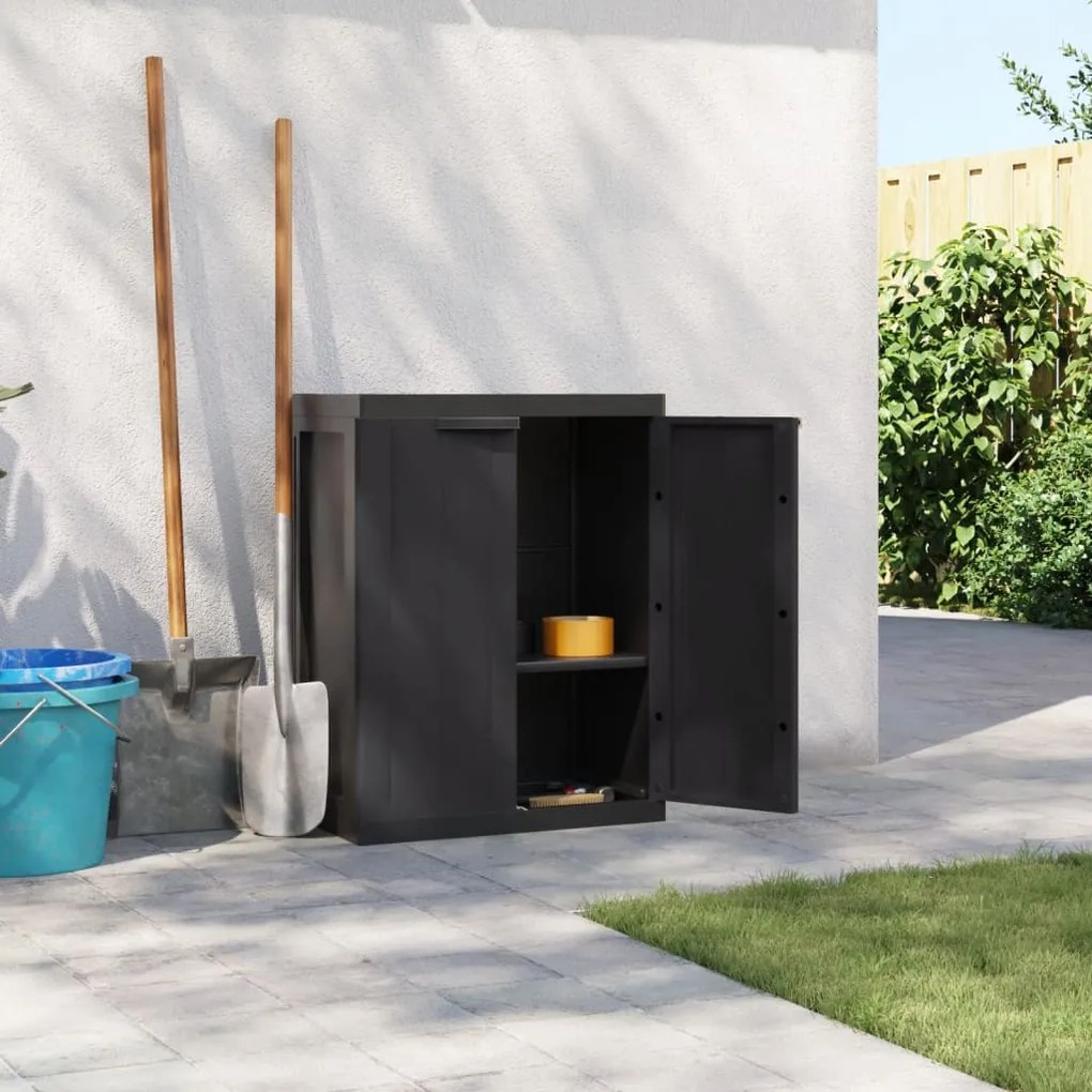 Móvel de arrumação para exterior 65x37x85 PP preto