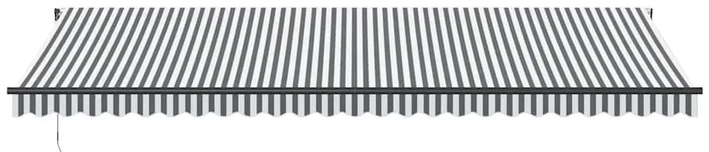 Toldo retrátil manual 600x300 cm antracite e branco
