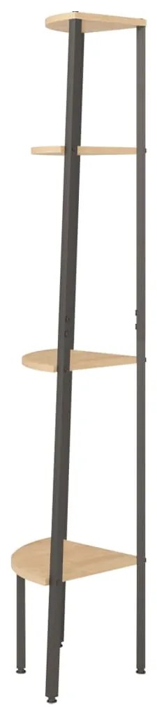 Unidade 4 prat. de canto 45,5x31,5x150 cm castanho-claro/preto