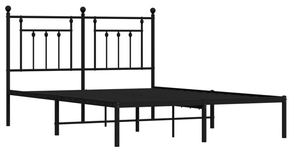 Estrutura de cama com cabeceira 140x190 cm metal preto