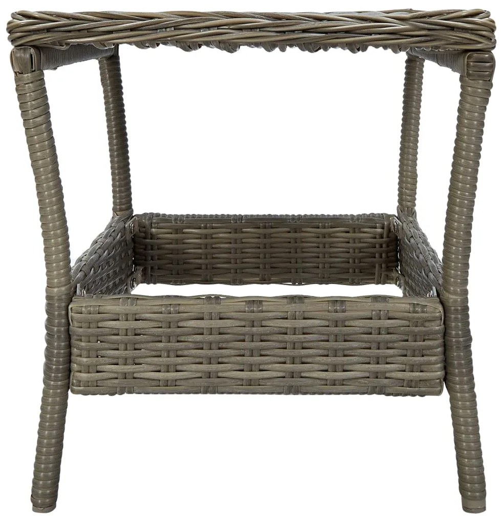 Mesa de jardim em vime PE 45x45x46,5 cm castanho