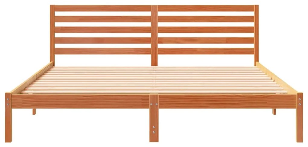 Estrutura da Cama com cabeceira Castanho-mel 200 x 200 cm