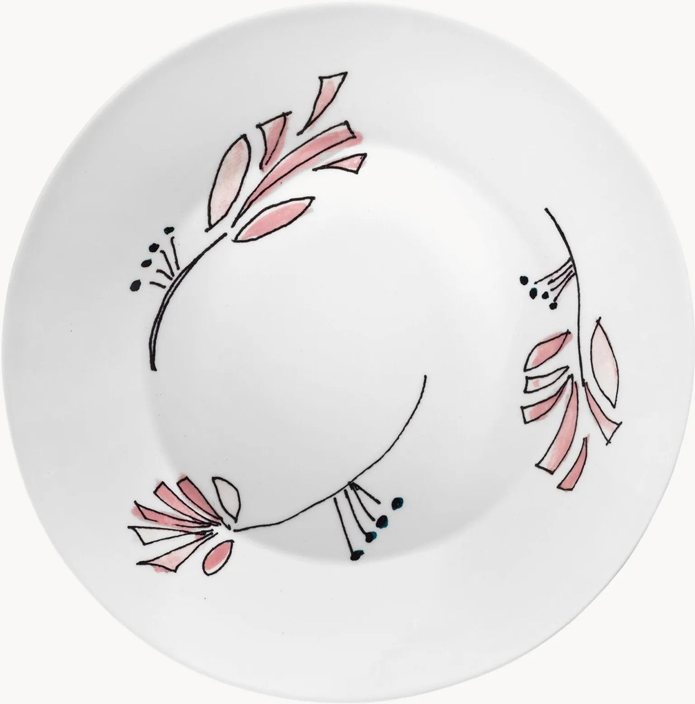 Pratos de sopa Fiore Rosa, conjunto de 2