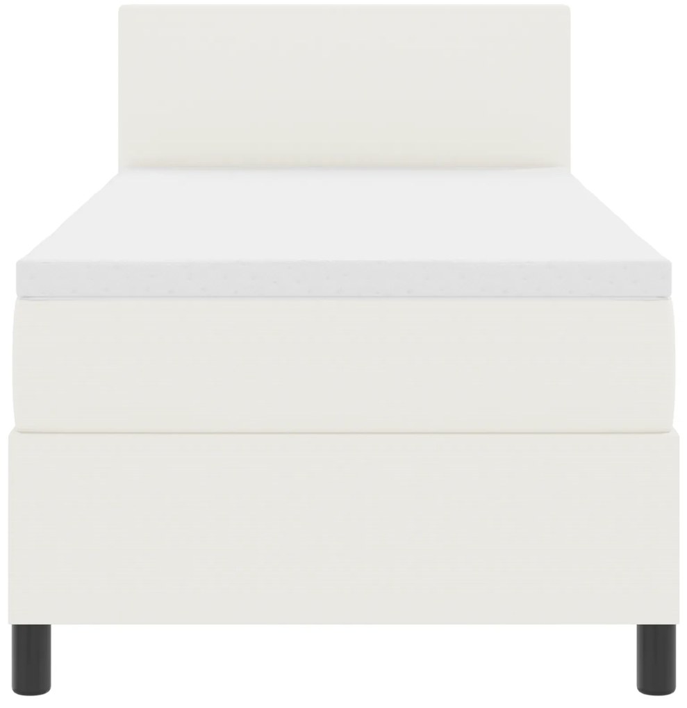 Cama Box com Colchão &amp; LED Crema 100x200 cm em Tecido de Veludo