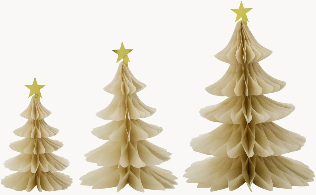 Ornamentos de Natal artesanais Tree, conjunto de 3